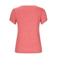 thumbnail image 5 of ICHUANYI Clearance Fashion Women's Summer V-Neck Short Sleeve Print Casual T-shirt Blouse(Pink, XXL) ICHUANYI WER2023081510096, 5 of 5