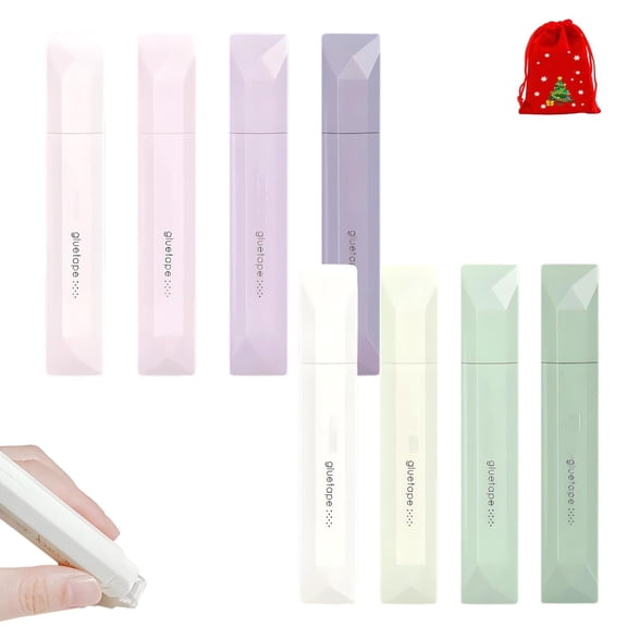 Double Sided Tape Pens, Gradient Color Glue Tape Roller with Strong Adhesive, Clean and Easy Use Crafting Glue Stick for Scrapbooking and Daily Crafts