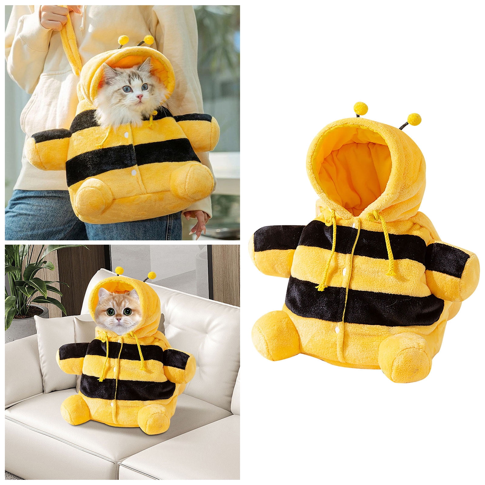 Pet Backpack Cute Bear Design Warm Winter Outing Bag For Small Dog And Cat Comfortable Escape Backpack