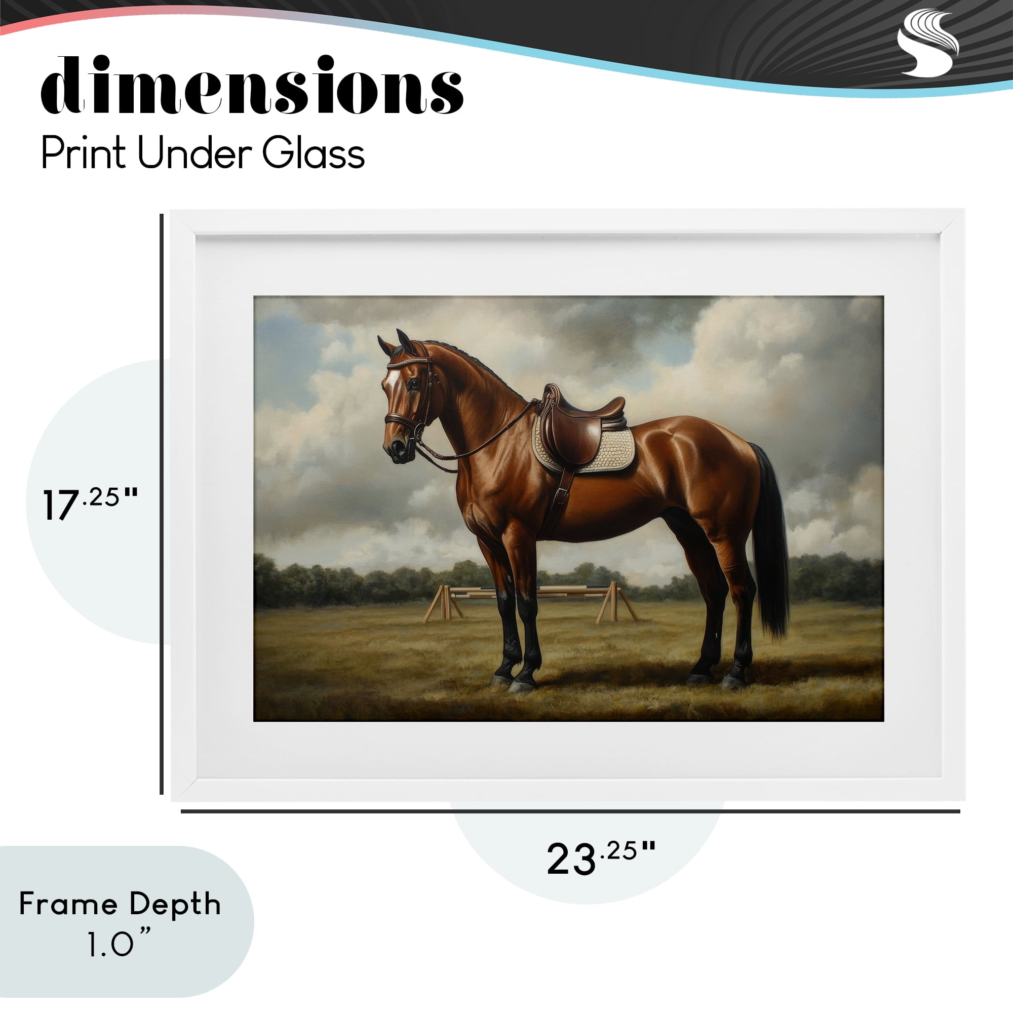 Stupell Industries Red Mare in Pastoral Landscape White Framed Print Under Glass, design by Petal Prints Design