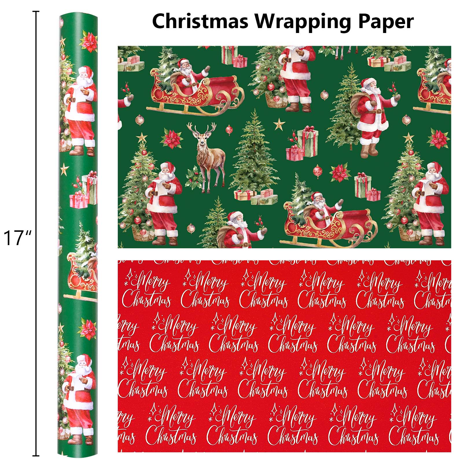 Homeral Green Christmas Wrapping Paper - Holiday Design photo 6