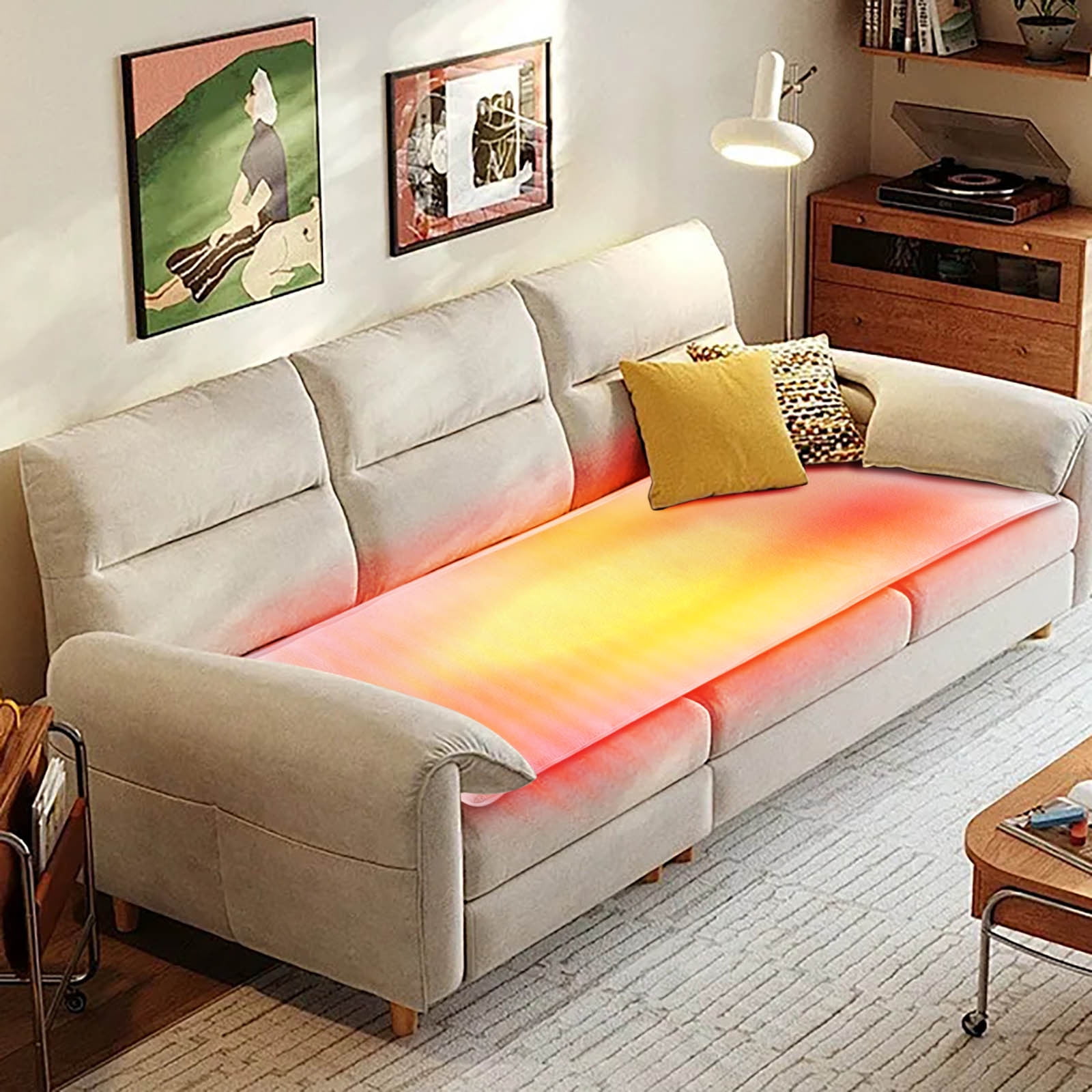 Heated Seat Cushion,Adjustable Temperature Heating Pad for Office Sofa,Electric Warmer Blanket with Overheat Protection,Portable Heated Mat for Outdoor Indoor Use,Fast Heating Technology Cushion
