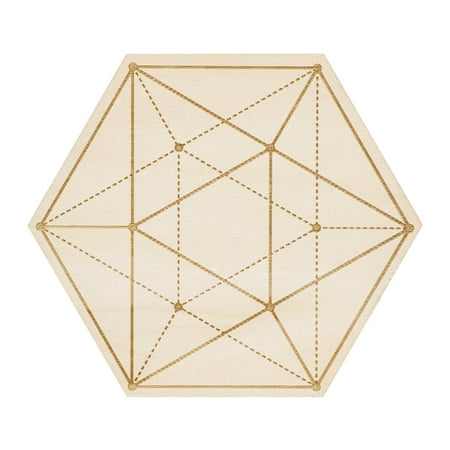 

Viugreum Sacred Geometry Coasters | Hexagonal Wooden Coaster for Drinks | Table Decorations for Apartment Kitchen Room Bar Housewarming Gifts