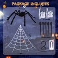 thumbnail image 6 of Halloween Outdoor Decoration, 250 LED Halloween Spider Light with 197'' Giant Spiderweb Artificial Spider Halloween Outdoor Decorations with Remote Control for Halloween Party Decor Yard, Garden, 6 of 7