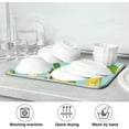 thumbnail image 5 of Tropical Yellow Lemon Dish Drying Mat for Kitchen Counter Decor 16 x 18 inch TurquoiseTeal Background Drying Mat with Absorbent Reversible Microfiber Heat Resistant Dish Drainer Mats, 5 of 6