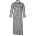 thumbnail image 4 of Meichang Button Down Shirt Dress for Womens Trendy Plaid Maxi Dress Long Sleeve Lapel Collar Womens Casual Long Dresses with Pockets Gray M, 4 of 8