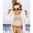 thumbnail image 3 of Cute Green Floral Golf Shirt for Women Teens and Girls Bright Spring Golfer Tee Peach Shirt Youth Medium, 3 of 5