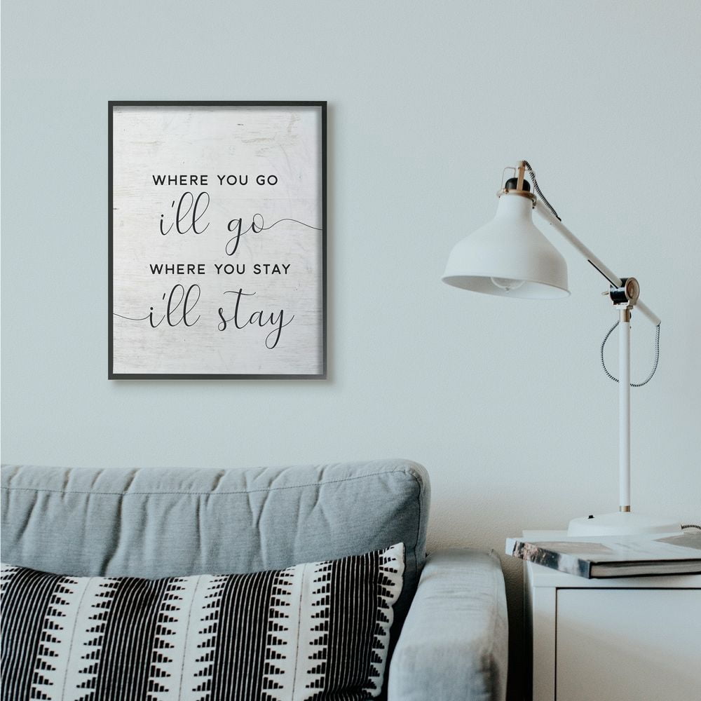 Stupell Industries I'll Go Home Family Inspirational Word On Wood Texture Design Framed Giclee Texturized Art by Lettered and Lined
