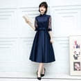 thumbnail image 1 of Vestido negro corto elegante para mujer, de largo medio, ajustado, adelgazante, para fiesta de cumpleaños y noche, 1 of 6