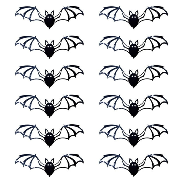 12 pegatinas de Halloween en 3D con diseño de murciélago para decoración del hogar, arte de pared, decoración de fondo para oficina, sala de estar,