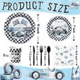 thumbnail image 2 of 140 Pcs Race Car Birthday Party Decorations, Checked Race Car Theme Plates and Napkins Party Supplies, Racing Sports Disposable Tableware Set, Serve 20 Guests, 2 of 11