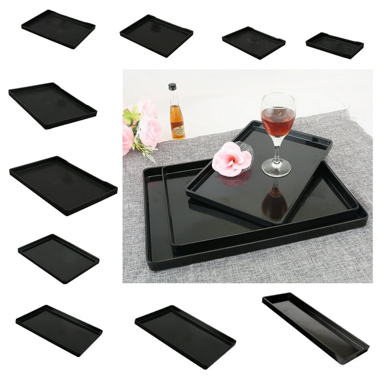 2pcs Rectangle Non Slip Dinner Serving Lap Tray Food Tray Restaurant Tray  for Dining Hall Restaurants,Eating Trays 