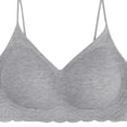thumbnail image 5 of Womens Wire Free Bra, Full Coverage V Neck Medium Support Bra with Spaghetti Straps, Lounge Comfort Bra | VerBelle,Gray XL, 5 of 6