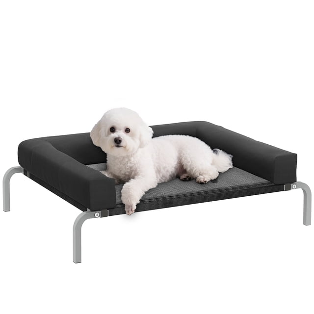 PawHut Lit Surélevé pour Chien, Lit de Camp Surélevé Portable pour Chien avec Maille Respirante