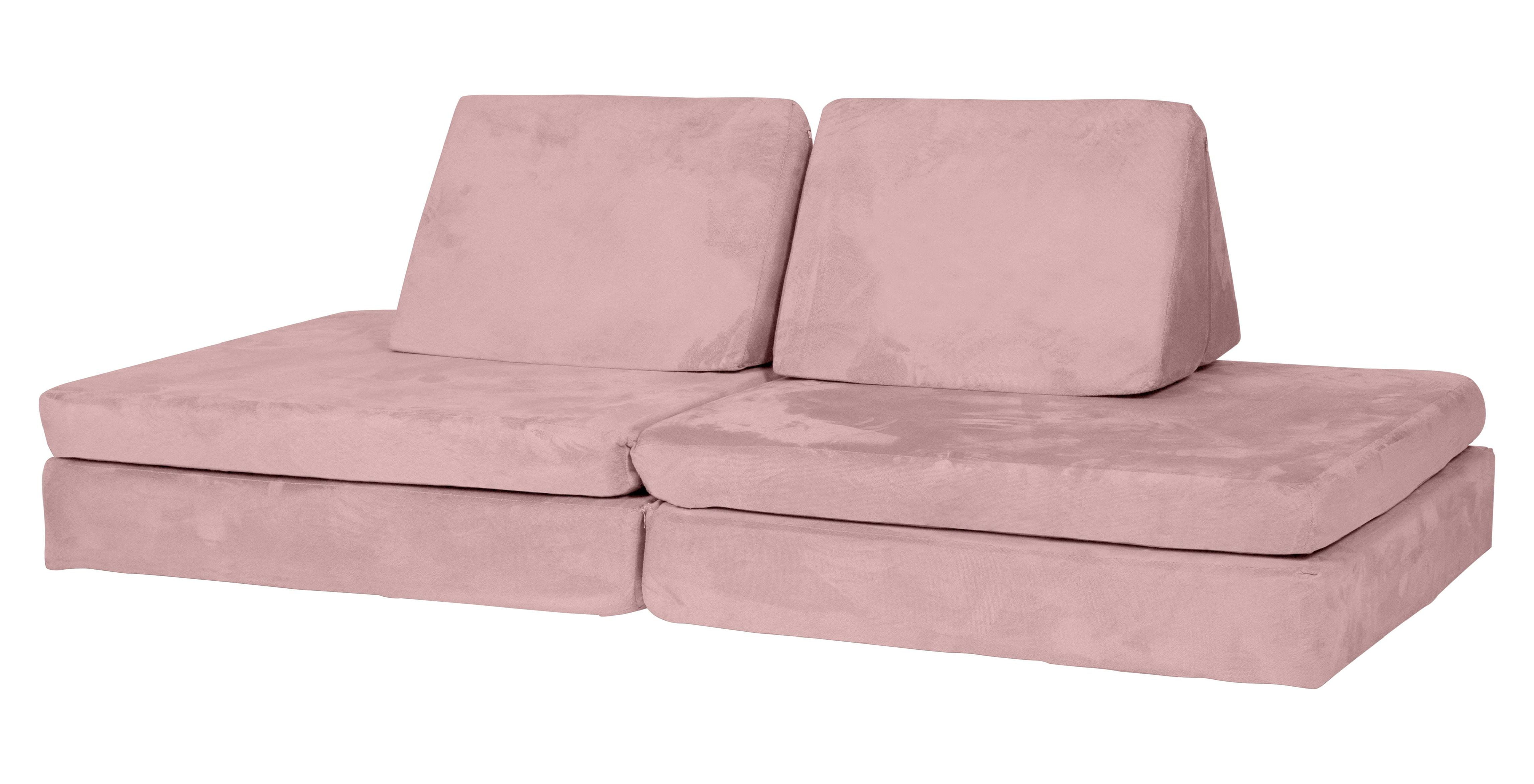 Huddle Customizable Kids Play Foam Couch, Pink, 4 Pieces, for Toddlers Ages 2+
