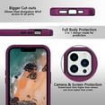 thumbnail image 3 of SaniMore for iPhone 14 Pro 6.1" 2022 Case, Hybird Tri-layer Heavy Duty Protecetive Slim Silicone Shockproof Shell [Soft Anti-Scratch  Anti-Fingerprint] [Military-Grade Drop Tested], Purple, 3 of 6