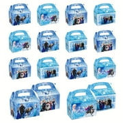 24 Princess Gift Set-Winter Wonderland Cartoon Printed Candy & Gift Bag, Including Aisha, Anna, Xiaoxue and Sven, High Quality Paper Party Supplies