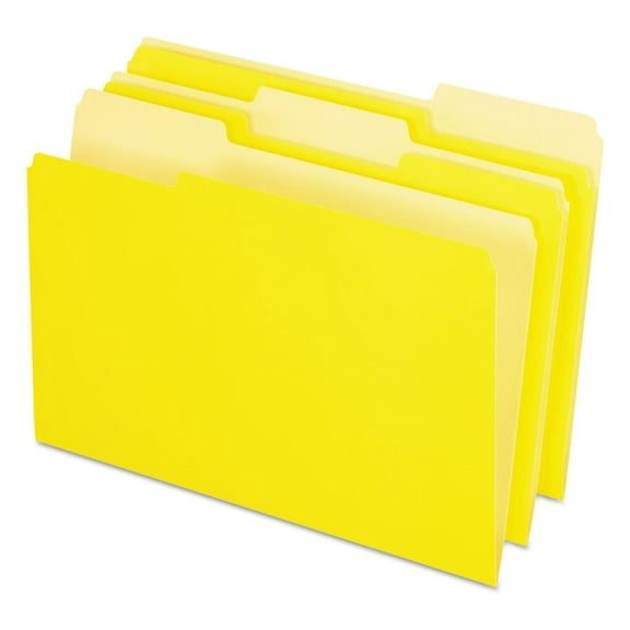 Two-Tone Color File Folders, Legal Size, Yellow, 1/3 Cut, 100/BX (153 1/3 YEL)