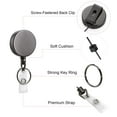 thumbnail image 6 of ID Badge Holder Reel with Clip and Keyring - Heavy-Duty All-Metal Casing with 24" Fiber Pull Cord for Durability and Easy Access, Holds up to 8 Keys - 2 Pack, Round, Black, 6 of 8