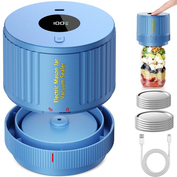 Selladora eléctrica al vacío Mason Jar LOVE MOMENT Blue