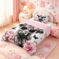 thumbnail image 2 of meiyoeat Farm Highland Cow Twin Comforter Sets,Countryside Floral Blossom Bedding Set,Pink Reversible,2-Piece,1 Comforter and 1 Pillowcase, 2 of 7