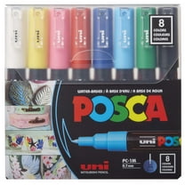 POSCA 8-Color Paint Markers, Extra-Fine Point, Assorted Colors, 8 Count
