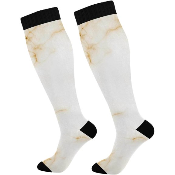 GZHJMY Marble Compression Socks, Women Men Long Stocking (20-30mmHg), Travel Knee High Stockings for Athletic Sports,Running,Cycling,Nursing