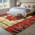 thumbnail image 4 of Area Rug for Living Room, Canada Non-Slip Indoor Large Carpet for Bedroom/Dining Room, Red Maple Leaf Flag Farmhouse Shabby Wooden Grain Washable Low-Profile Rectangle Floor Runner Rugs - 5 x 8 Ft, 4 of 8