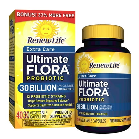 Renew Life - Ultimate Flora Probiotic Extra Care - 30 billion - 40 vegetable capsules
