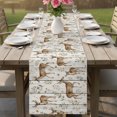 thumbnail image 4 of Table Runners 70 Inches Long Dress Scarves, Farmhouse Elk Farmhouse Coffee/Dining/Kitchen Table Decor, Holiday Table Runner, Rustic Botanical Wooden Striped 13x70 Inch, 4 of 7
