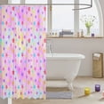 thumbnail image 3 of Manfei Watercolor Stars Shower Curtain 72Wx84L,Girls Friendly Style Bathroom Shower Curtain,Pink, 3 of 5