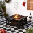 thumbnail image 2 of Ktaxon Gardens 32" Outdoor Metal Firepit Backyard Patio Garden Square Stove Fire Pit, 2 of 12