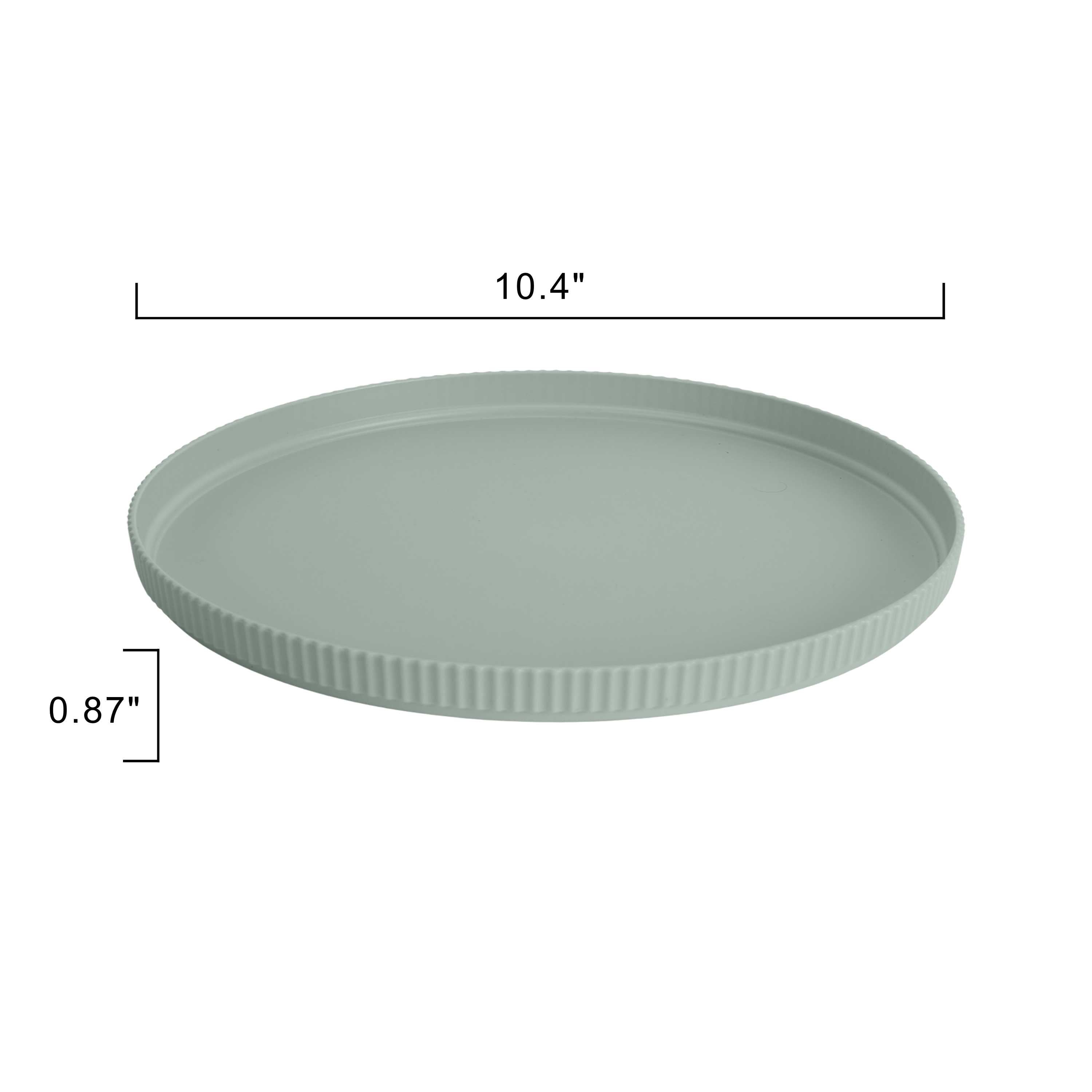 (3 pack) Mainstays Eco-Friendly Recycled Plastic Dinner Plate, Soft Sea Green, 10"