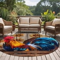 thumbnail image 4 of Farmhouse Rooster Round Area Rug 5Ft Washable Circle Rugs for Living Room Bedroom, Vintage Farm Chicken Sunflower Wooden Non-Slip Carpet Floor Mats Indoor Outdoor Carpet Runner Aesthetic Home Decor, 4 of 8