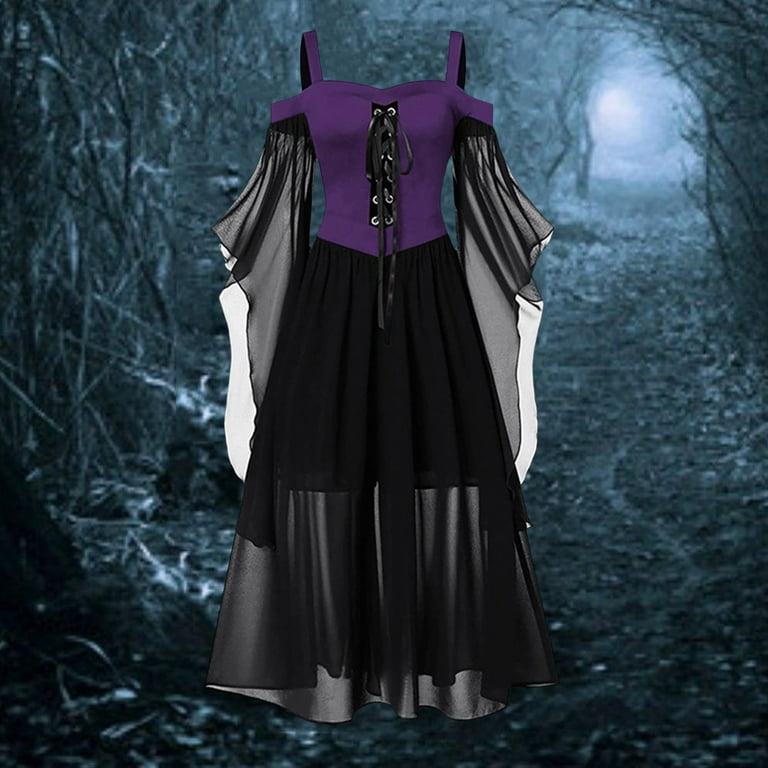 Guiexla Halloween Costumes Fairy Chiffon Batwing Sleeve Women Maxi Dress  A-Line Slip Dress Costume Cocktail Dress for Party Prom - Walmart.com