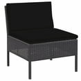 thumbnail image 5 of vidaXL Patio Furniture Set 5 Piece Patio Sectional Sofa with Table Poly Rattan, 5 of 15
