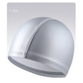 thumbnail image 1 of Swimming Cap Adult PU Waterproof Swim Pool Cap Solid Color Elastic Protect Ears Long Hair Diving Hat Bathing Cap Free Size gray, 1 of 6