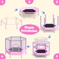 thumbnail image 6 of Mini Trampoline for Kids with Safety Enclosure Net, 55" Toddler Trampoline with No-Gap Safe Design, Segmart Recreational Trampolines for Birthday Gifts, Rebounder Trampoline with Ocean Balls, 6 of 8