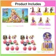 thumbnail image 2 of Long Hair Princess Party Decorations Centerpieces Honeycomb Table Toppers Backdrop Birthday Party Decor Supplies Banner, 2 of 7