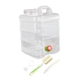thumbnail image 3 of Contenedor de almacenamiento de agua con asa de transporte, 20 l, dispensador de bebidas para cocinar, barbacoas, exteriores, conducción, autocaravana Claro, 3 of 8