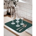 thumbnail image 2 of Dish Drying Mat for Kitchen Counter Solid Color Drying Pad Absorbent Drying Mats for Countertops Sinks Draining Racks Dark Green Reversible Drainer Kitchen Accessories 18x24 Inch, 2 of 7