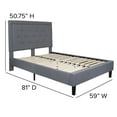 thumbnail image 5 of Flash Furniture Roxbury Full Size Tufted Upholstered Platform Bed in Light Gray Fabric, 5 of 5