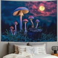 thumbnail image 2 of PRATYUS Mushroom Wall Hanging Tapestry Purple Flowing Mushroom Night Moon Magic Fantasy Backdrop Home Art Decor for Men Women Boys Girls Multi Size Painting, 2 of 6