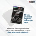 thumbnail image 2 of 1 pack of 50 BCW 7 " x 10 " Premade Resealable Silver Age Comic Book Bags and Boards, 2 of 5