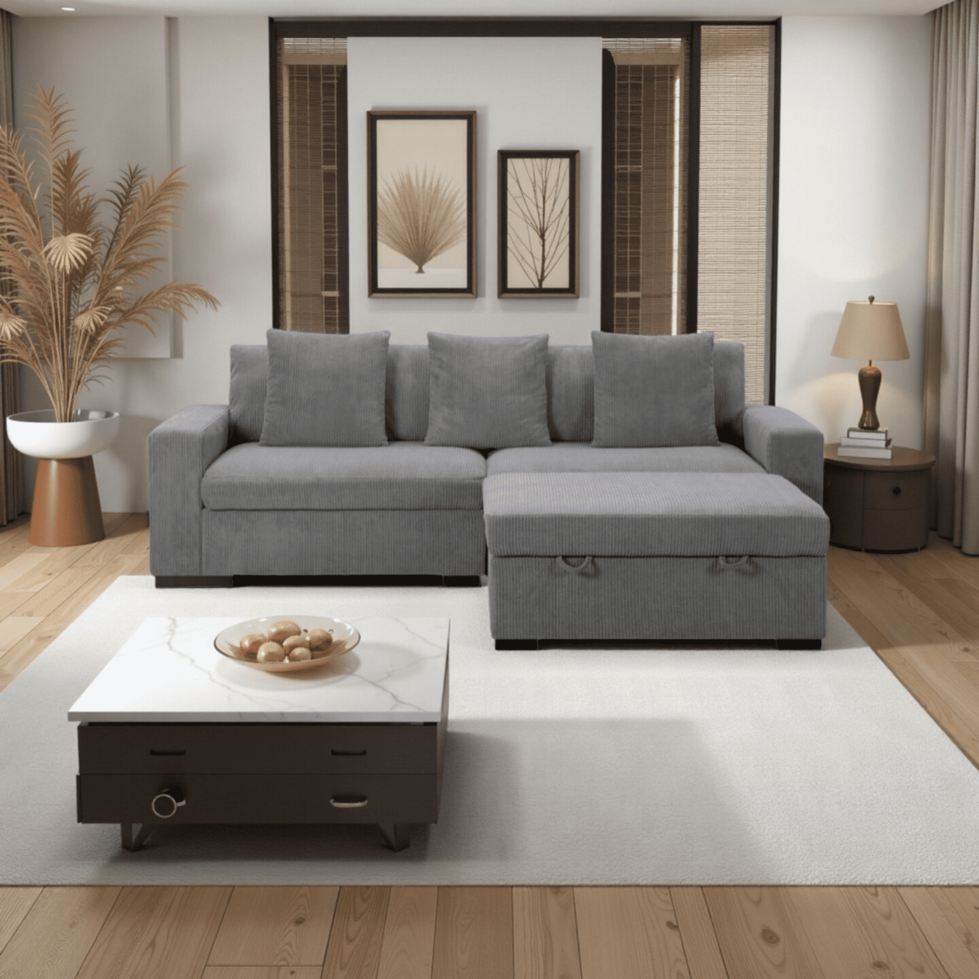 Gewnee Oversized Modular Sectional Fabric Sofa Set, Perfect For Gatherings With Family or Friends, Watching TV, Reading Books and Enjoying Your Time.