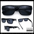 thumbnail image 6 of Locs Mens Bold Gothic Logo Thick Arm Horn Rim Gangster All Black Sunglasses [56mm] Black Gunmetal, 6 of 7