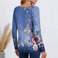 thumbnail image 3 of Women's Floral Print Casual Fashion Long Sleeve Pullover Blouse Loose Comfortable Top for Daily Wear Spring Fall Outfit, 3 of 4