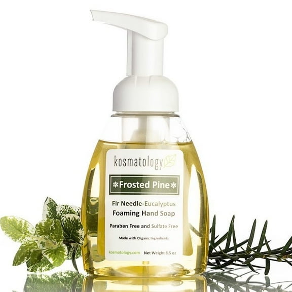 Kosmatology Frosted Pine Foaming Hand Soap | Limited Edition Balsam Fir & Eucalyptus | Organic, Plant-Based, Vegan & Cruelty-Free Hand Wash | Gentle & Non-Toxic 8.5 oz