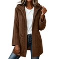 thumbnail image 6 of yillto Womens Fleece Jackets Full Zip up Sherpa Fuzzy Warm Coats Baggy Hooded Jacket for Fall Winter, 6 of 7
