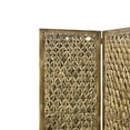 thumbnail image 2 of Woven Seagrass 3 Panel Wooden Room Divider, Natural Brown, 2 of 2